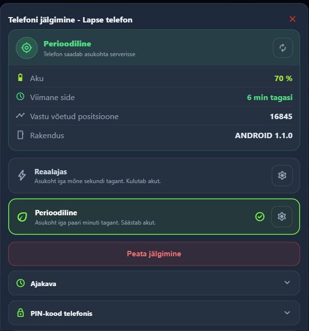 Telefoni jälgimise paneel MyNavis